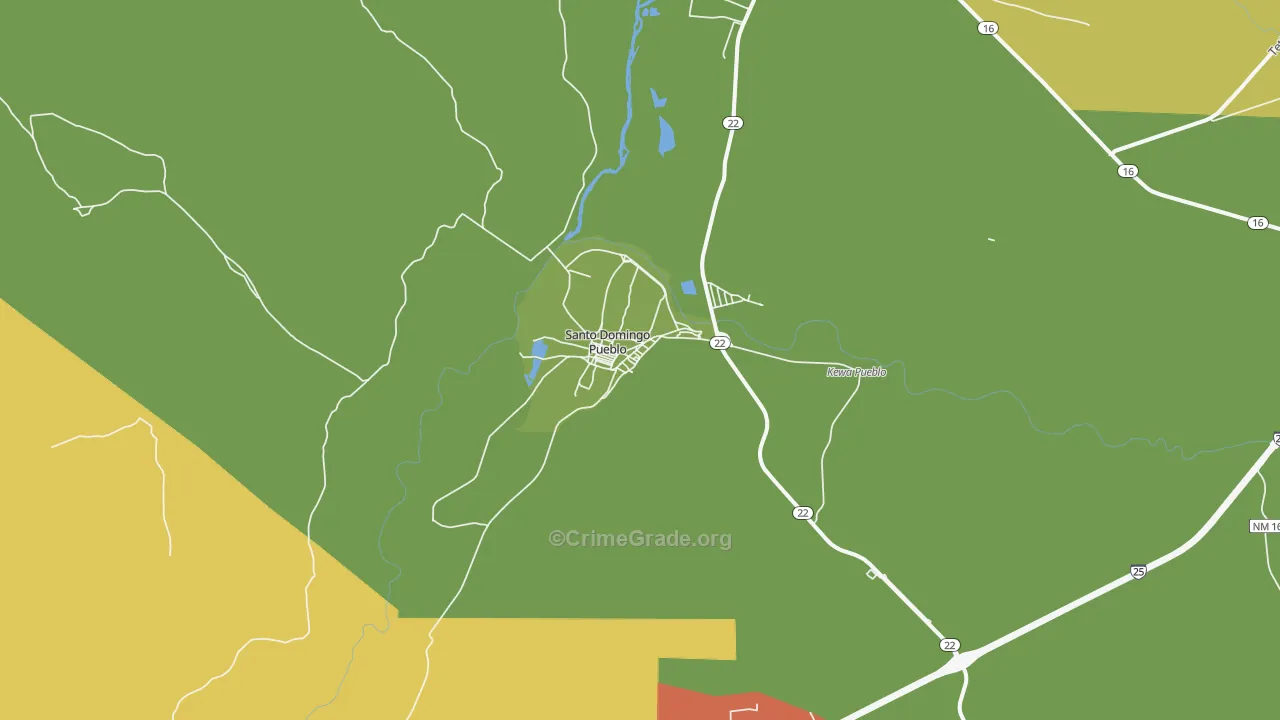 Santo Domingo Pueblo, NM Map of Arson Rates