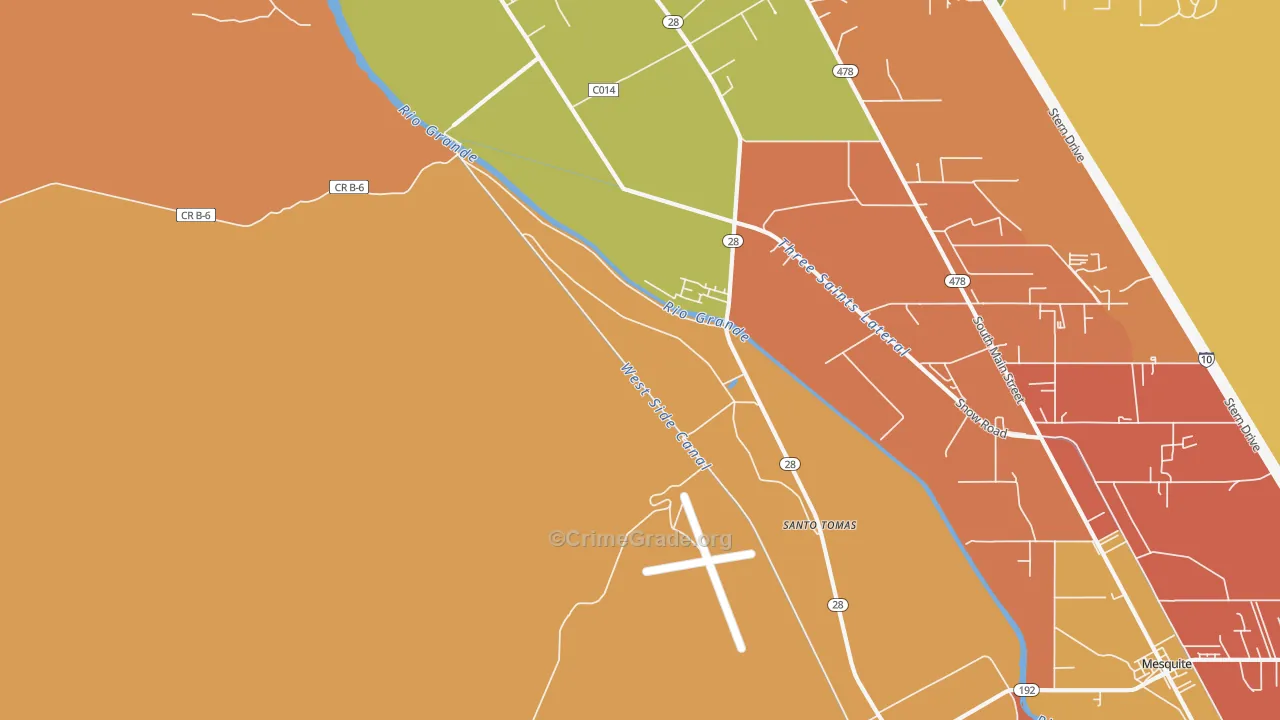 Santo Tomas, NM Map of Arson Rates