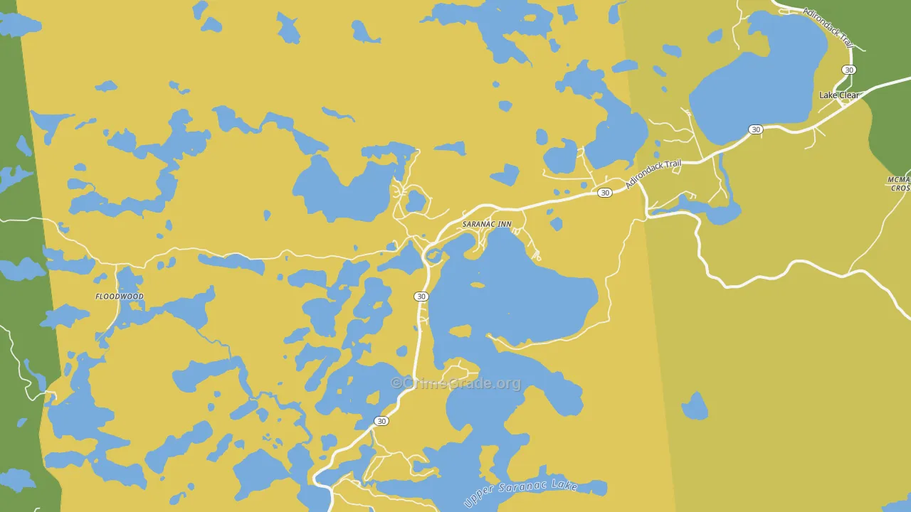 Saranac Inn, NY Map of Arson Rates