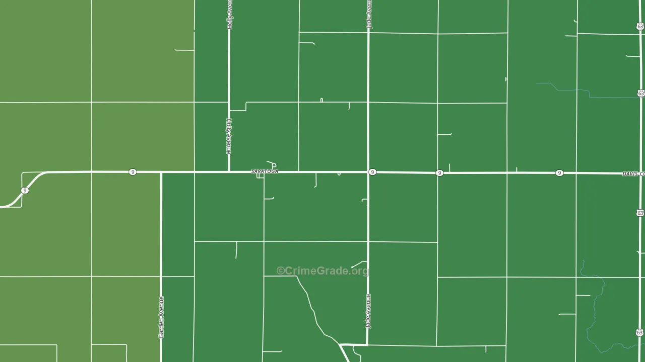 Saratoga, IA Map of Arson Rates