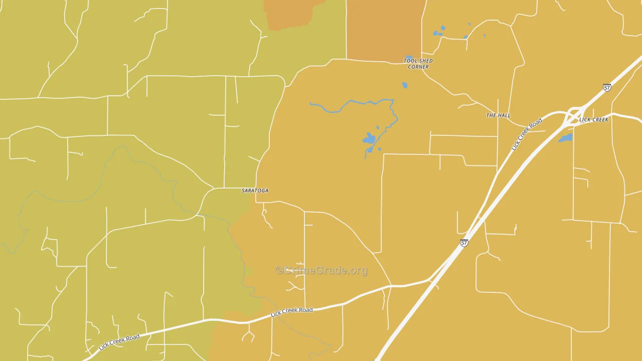 Saratoga, IL Map of Arson Rates