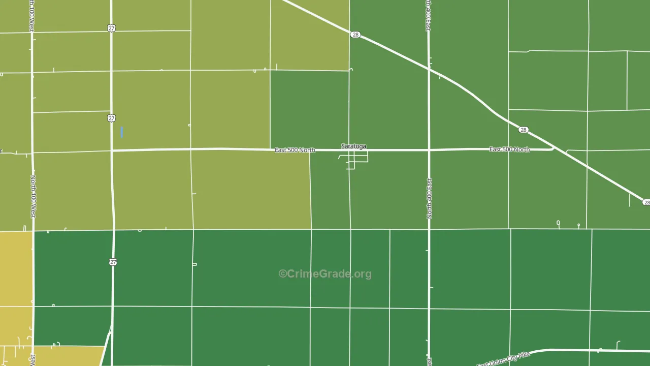 Saratoga, IN Map of Arson Rates
