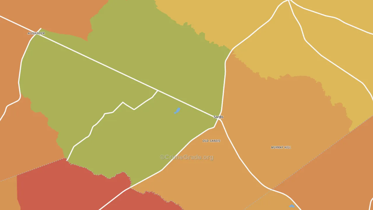 Sardis, GA Map of Arson Rates