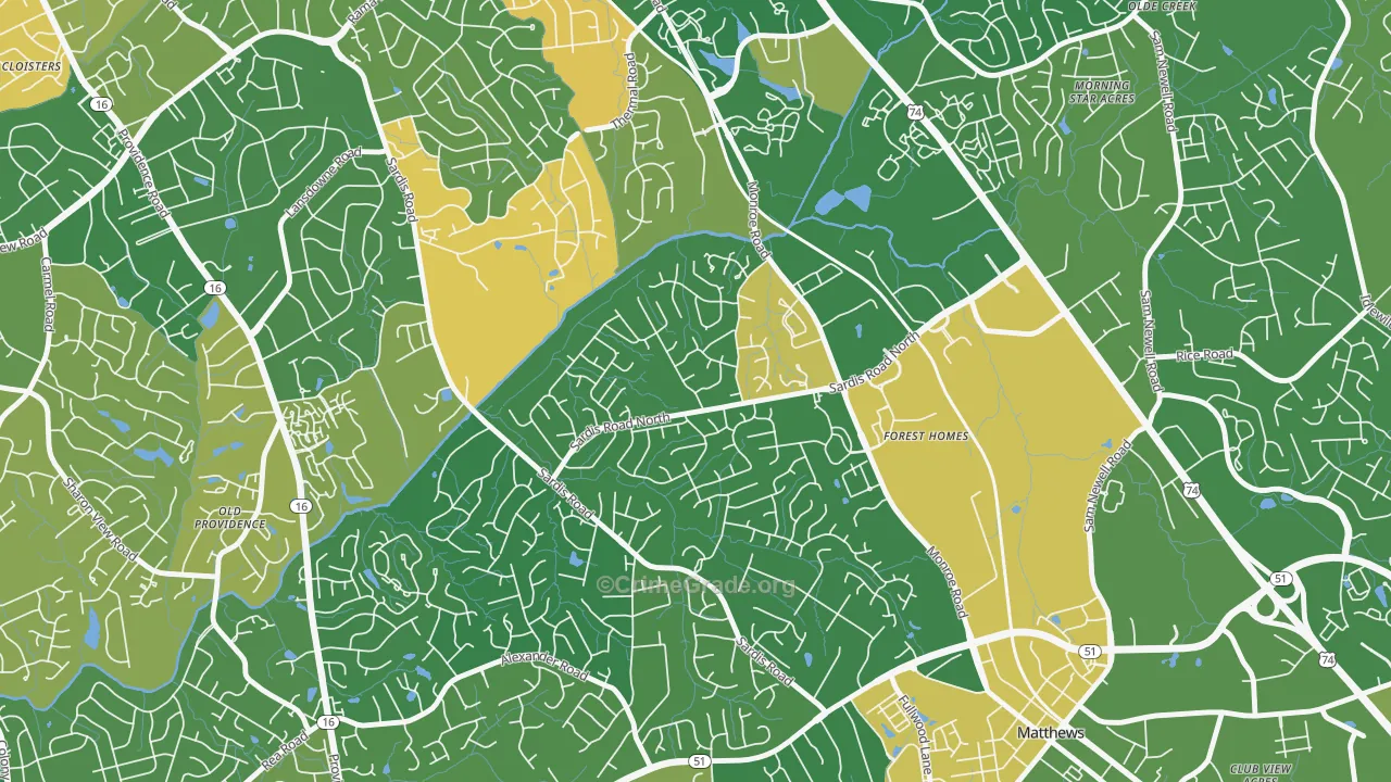 Sardis Woods, Charlotte, NC Map of Arson Rates