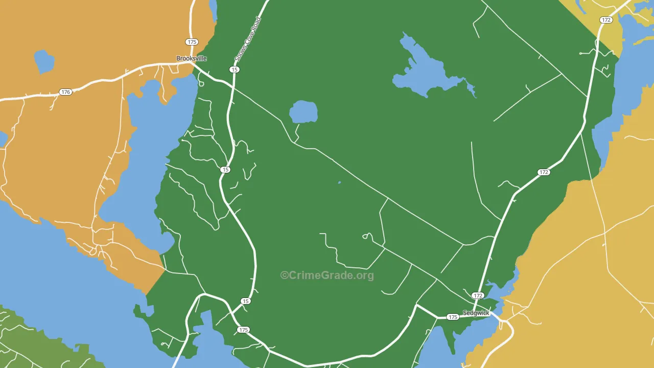 Sargentville, ME Map of Arson Rates
