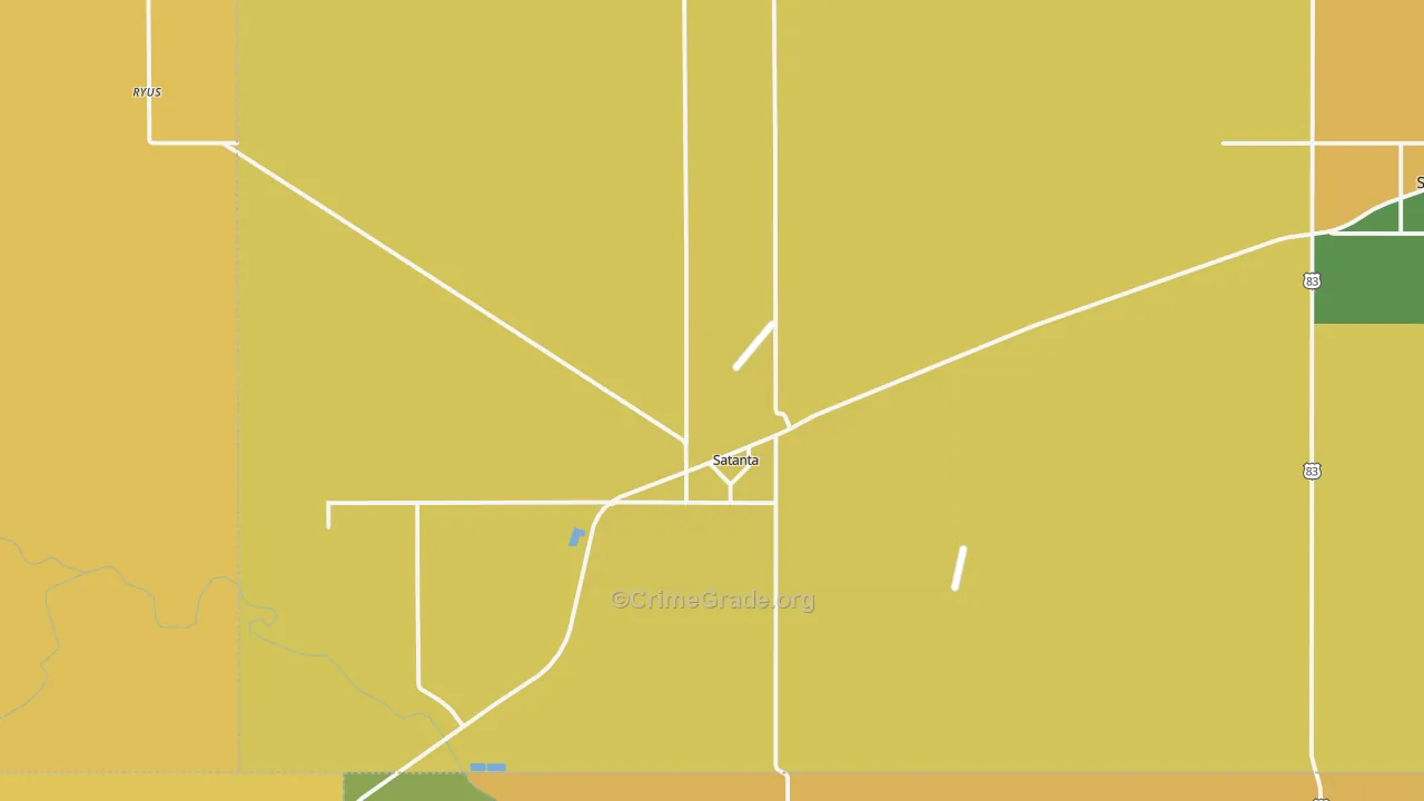 Satanta, KS Map of Arson Rates