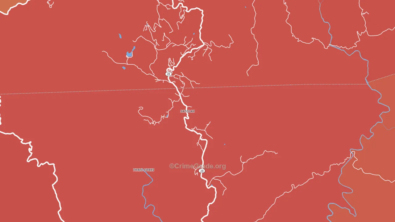 Satolah, GA Map of Arson Rates