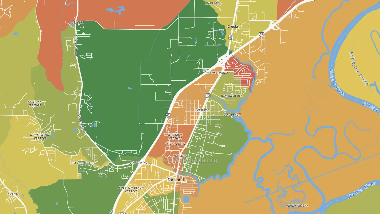 Satsuma, AL Map of Arson Rates