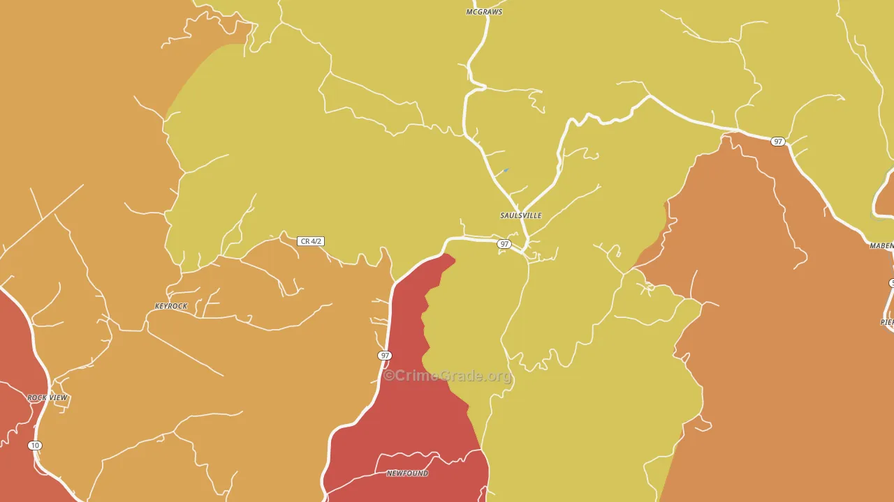 Saulsville, WV Map of Arson Rates