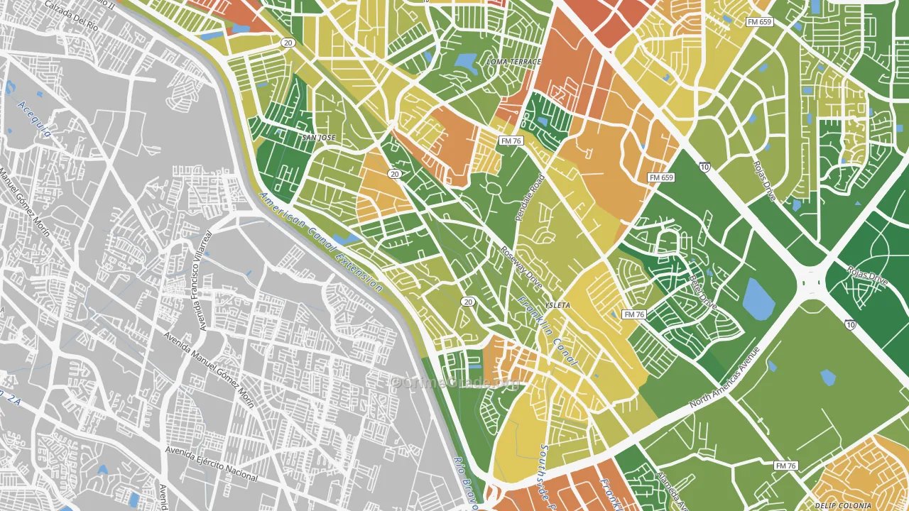 Save The Valley 21, El Paso, TX Map of Arson Rates