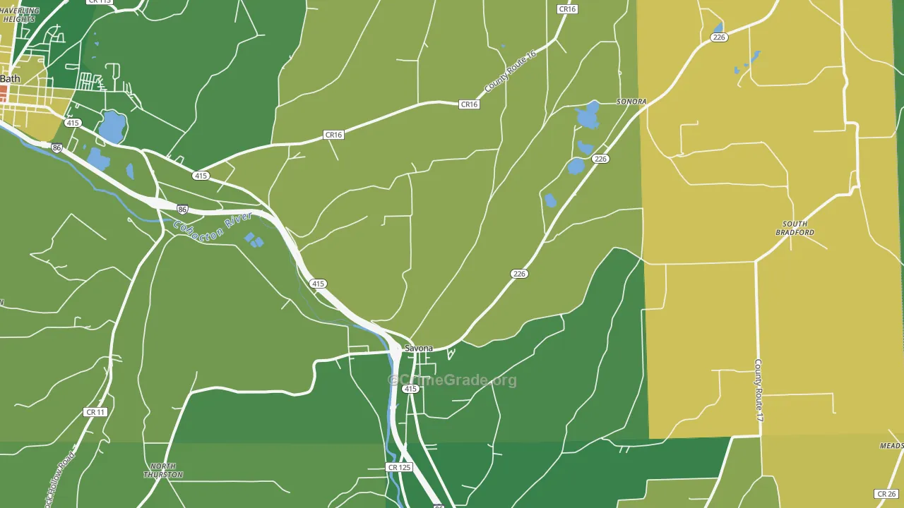 Savona, NY Map of Arson Rates