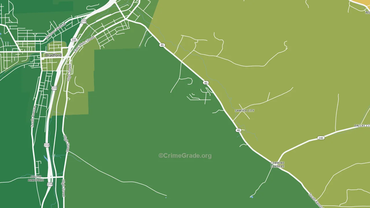 Sawyer City, PA Map of Arson Rates