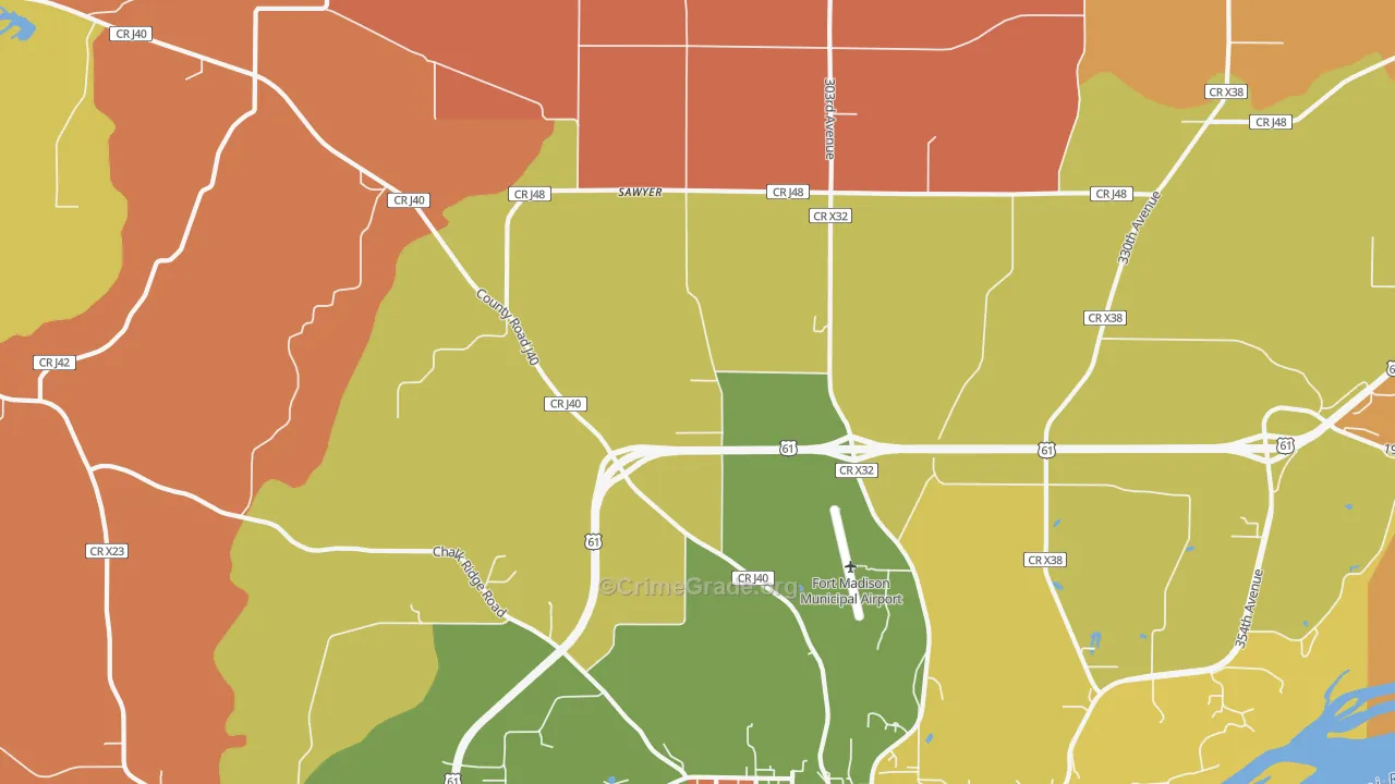 Sawyer, IA Map of Arson Rates