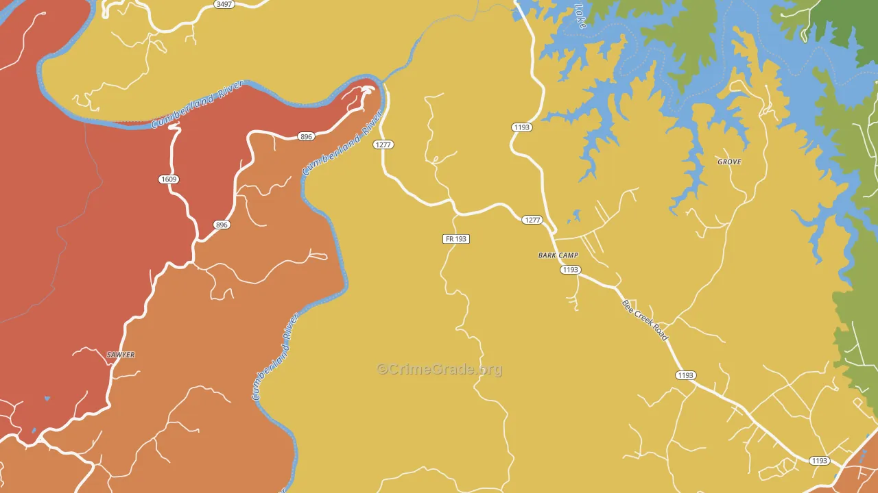 Sawyer, KY Map of Arson Rates