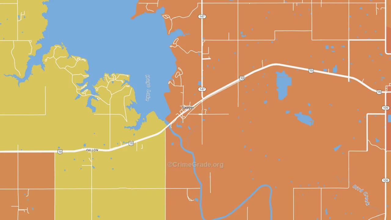 Sawyer, OK Map of Arson Rates
