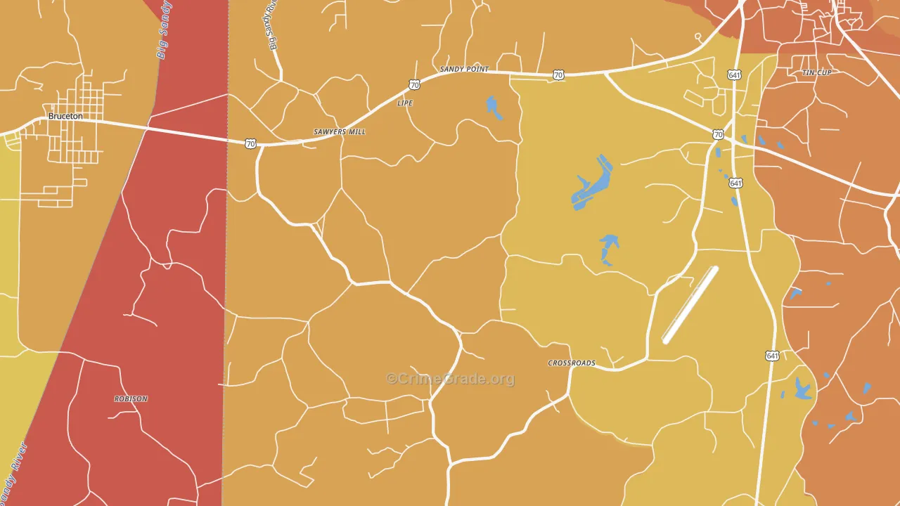Sawyers Mill, TN Map of Arson Rates