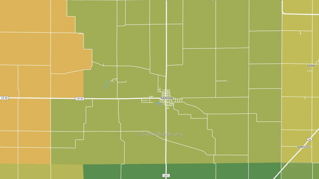 Saybrook, IL Map of Arson Rates