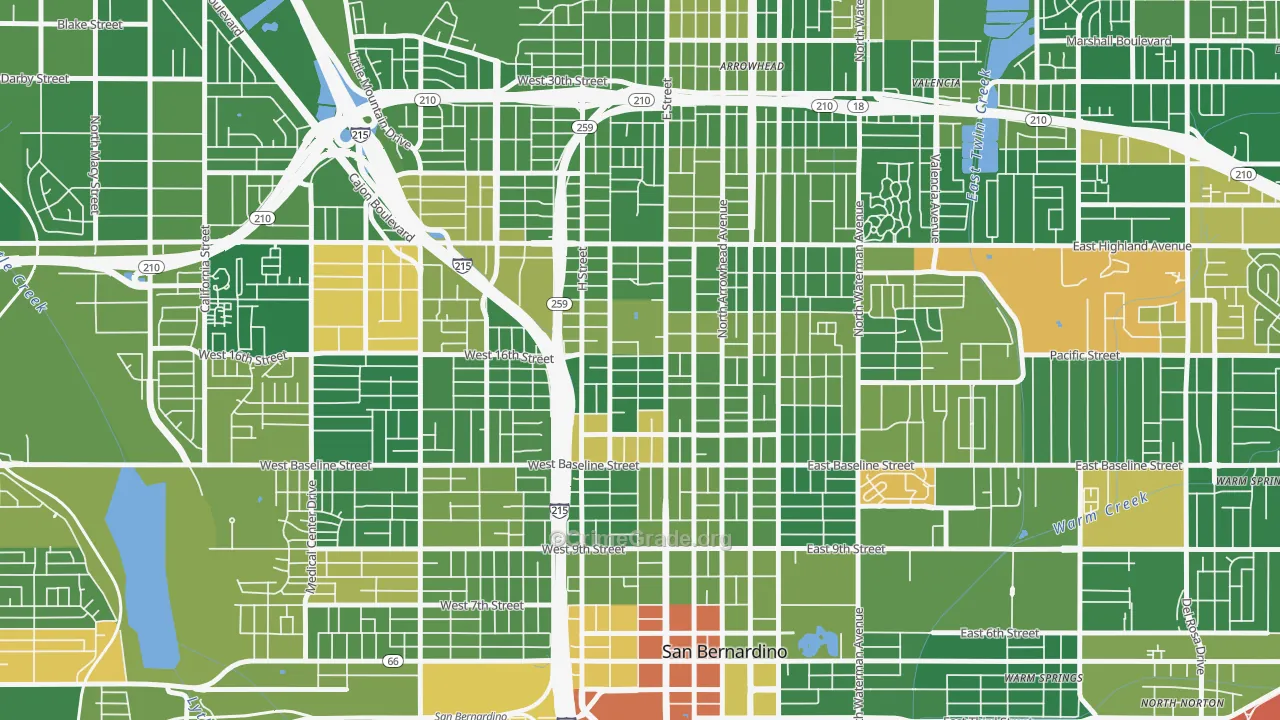 SBHS, San Bernardino, CA Map of Arson Rates