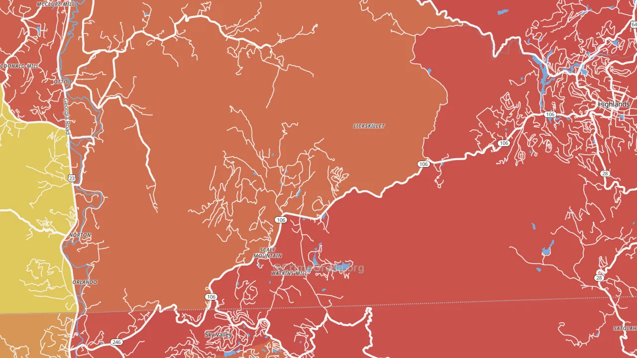 Scaly Mountain, NC Map of Arson Rates