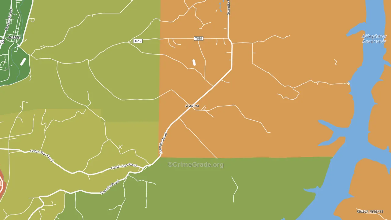 Scandia, PA Map of Arson Rates