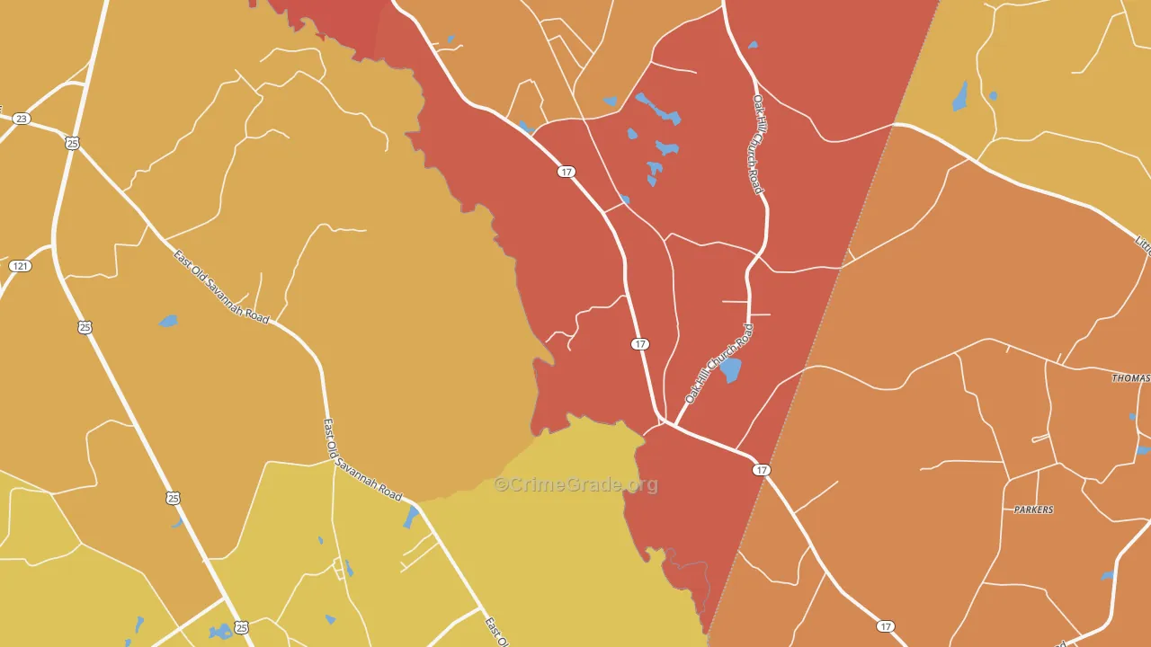 Scarboro, GA Map of Arson Rates