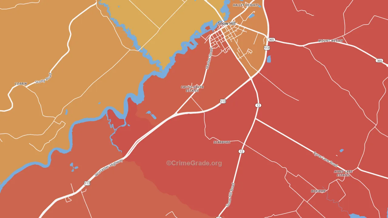 Scarboro, MD Map of Arson Rates