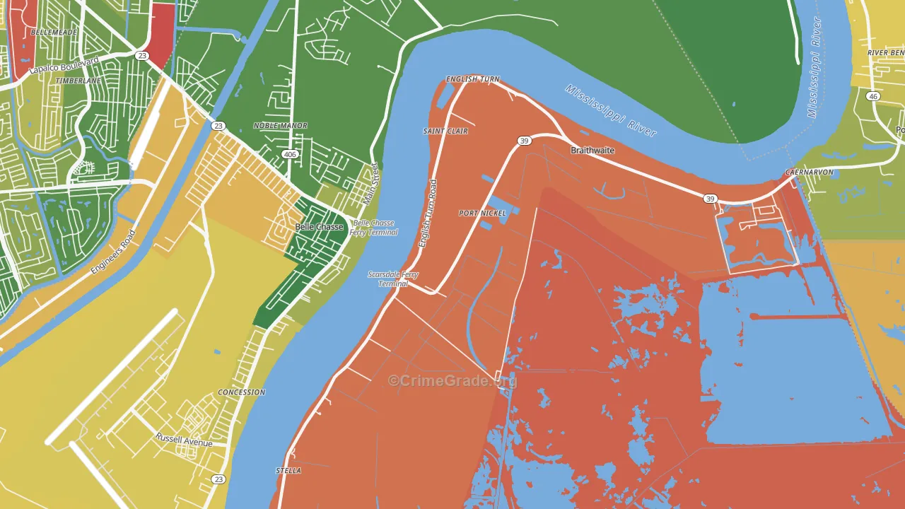Scarsdale, LA Map of Arson Rates