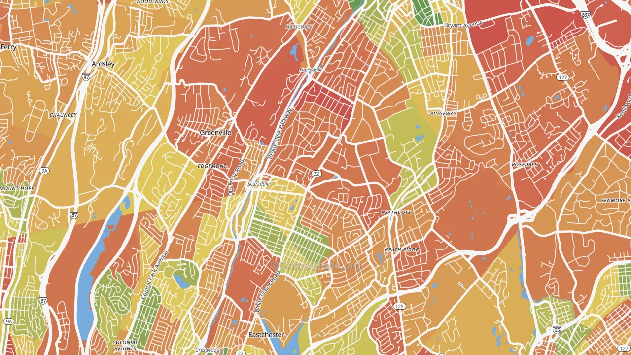 Scarsdale, NY Map of Arson Rates