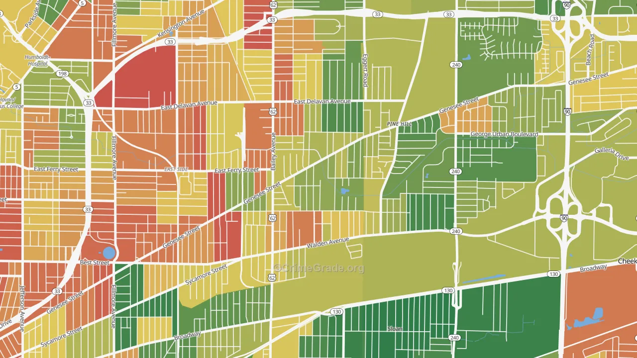 Schiller Park, Buffalo, NY Map of Arson Rates