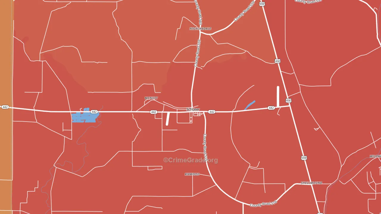 Schlater, MS Map of Arson Rates