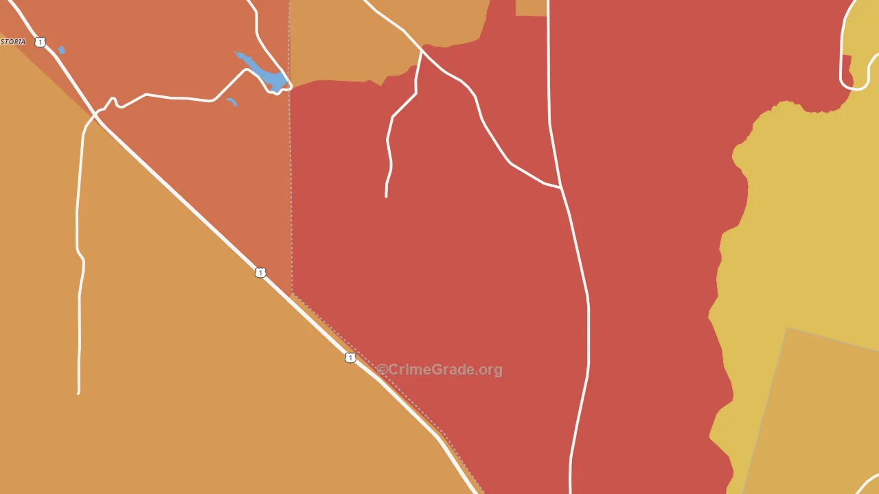 Schlatterville, GA Map of Arson Rates