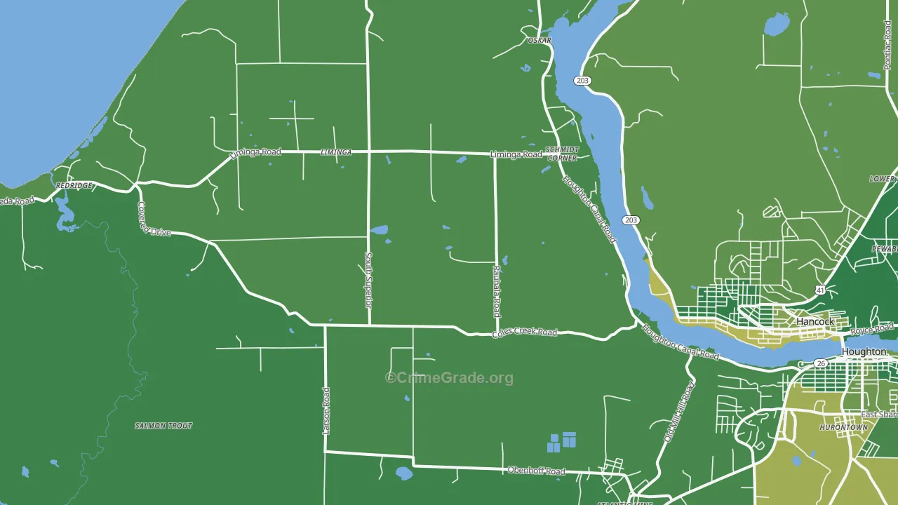 Schmidt Corner, MI Map of Arson Rates