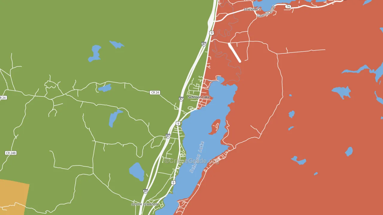 Schroon Lake, NY Map of Arson Rates