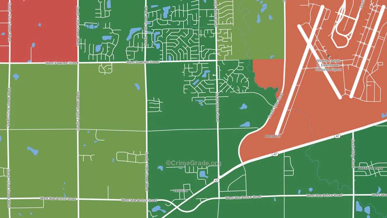 Schulte, KS Map of Arson Rates