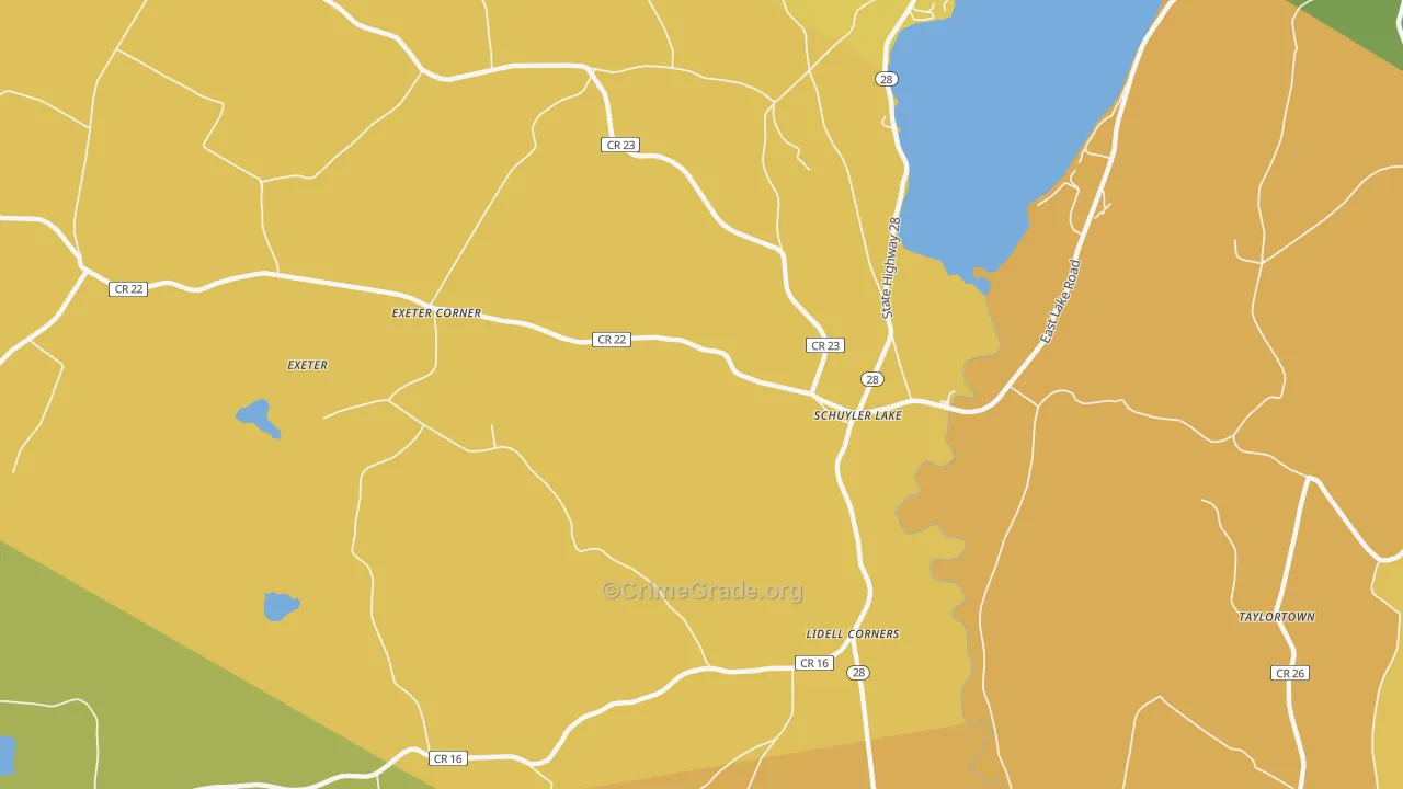 Schuyler Lake, NY Map of Arson Rates
