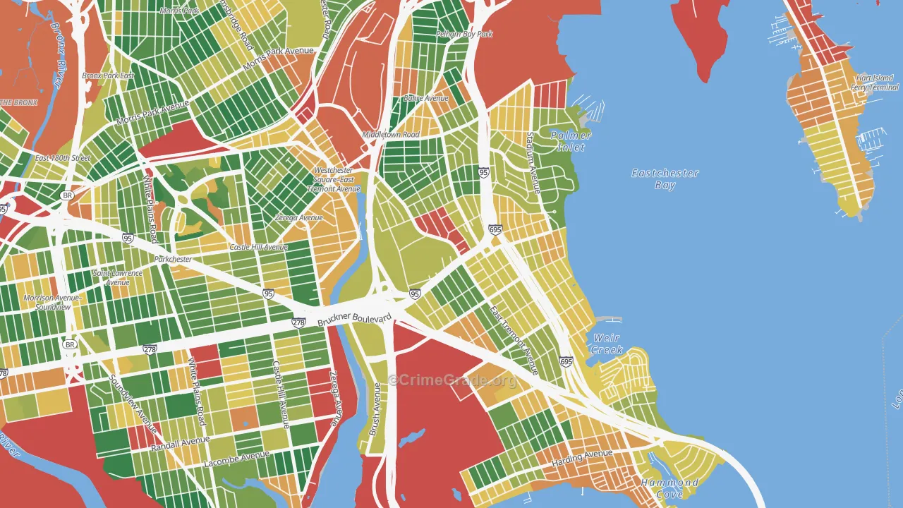 Schuylerville, Bronx, NY Map of Arson Rates