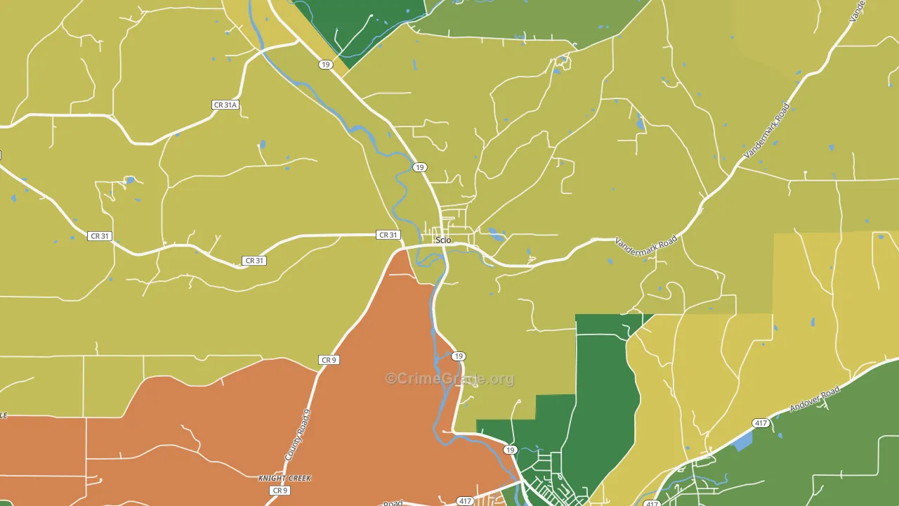 Scio, NY Map of Arson Rates