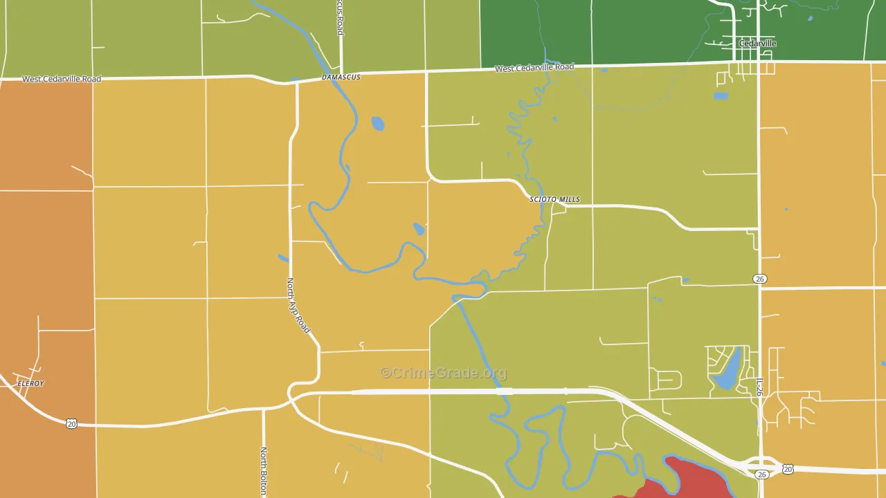 Scioto Mills, IL Map of Arson Rates