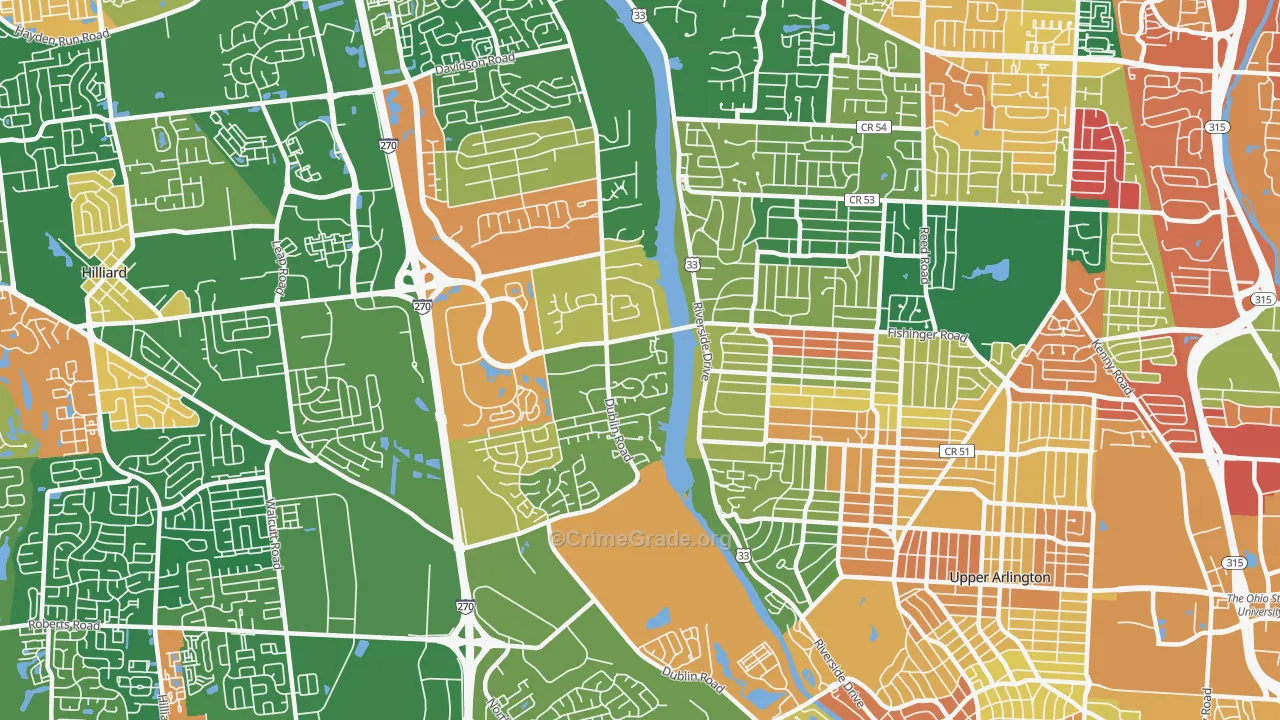 Scioto Trace, Columbus, OH Map of Arson Rates