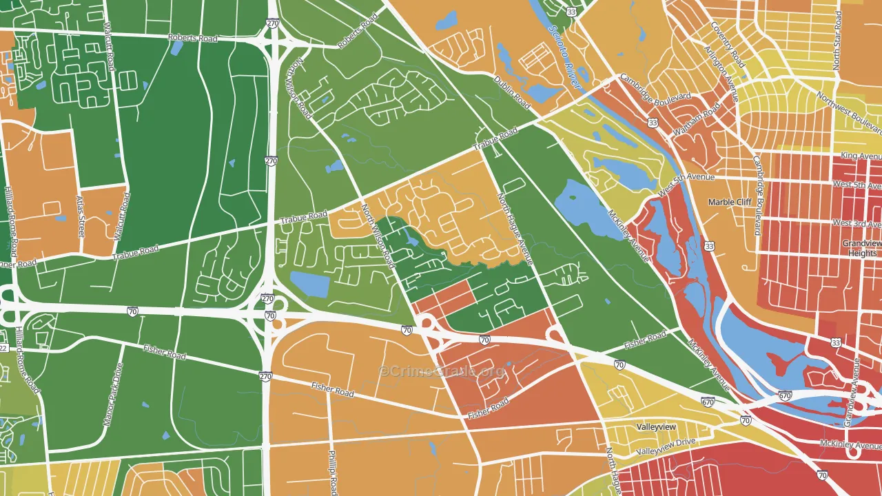 Scioto Woods, Columbus, OH Map of Arson Rates