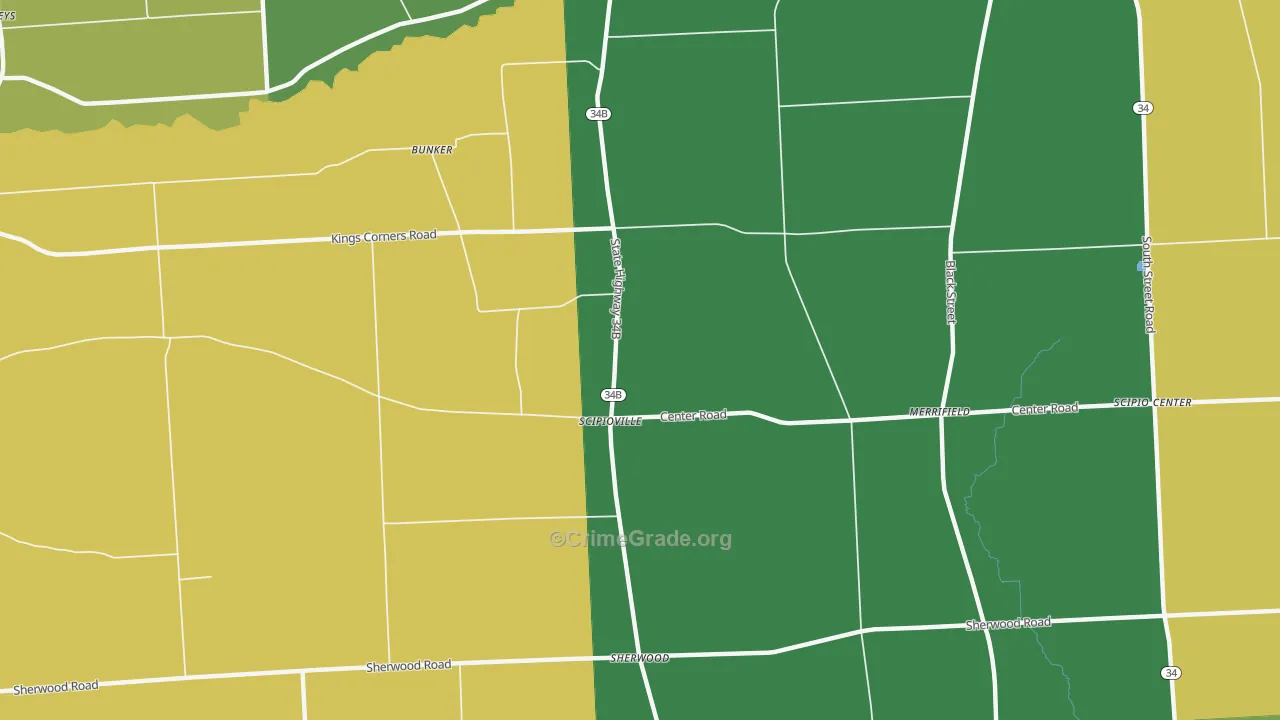 Scipioville, NY Map of Arson Rates