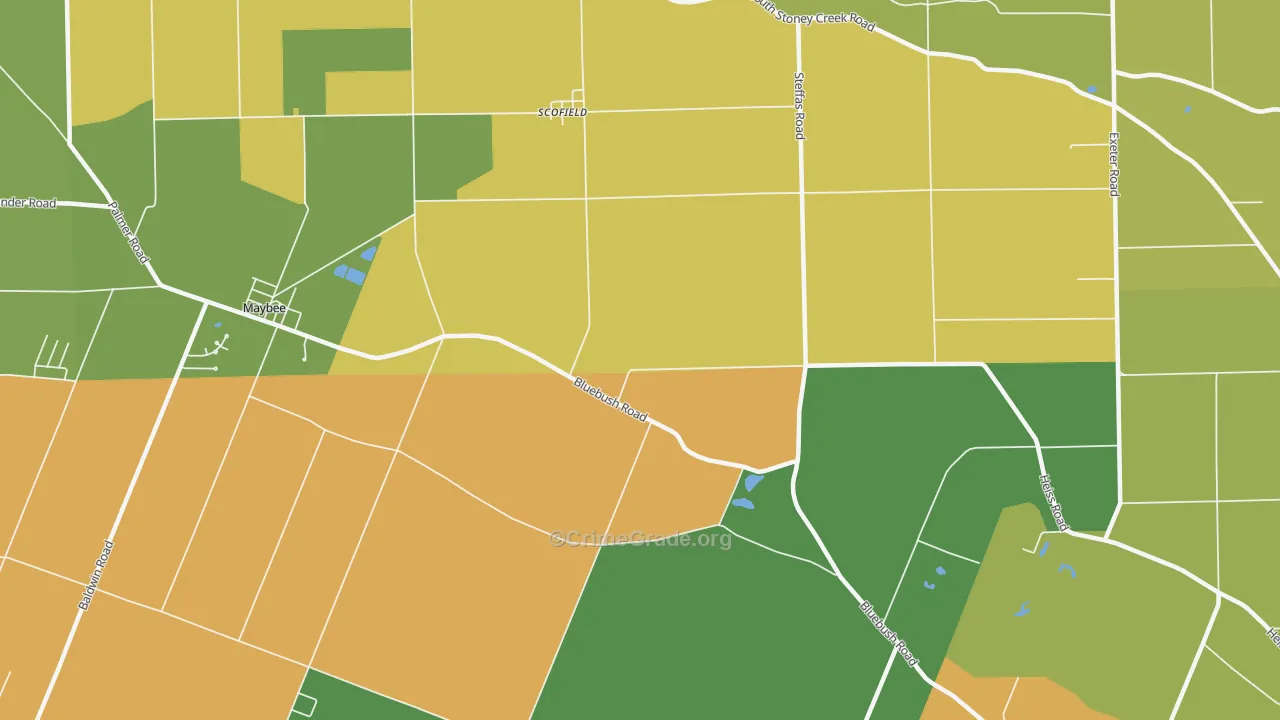 Scofield, MI Map of Arson Rates
