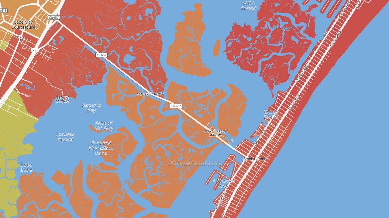 Scotch Bonnet, NJ Map of Arson Rates