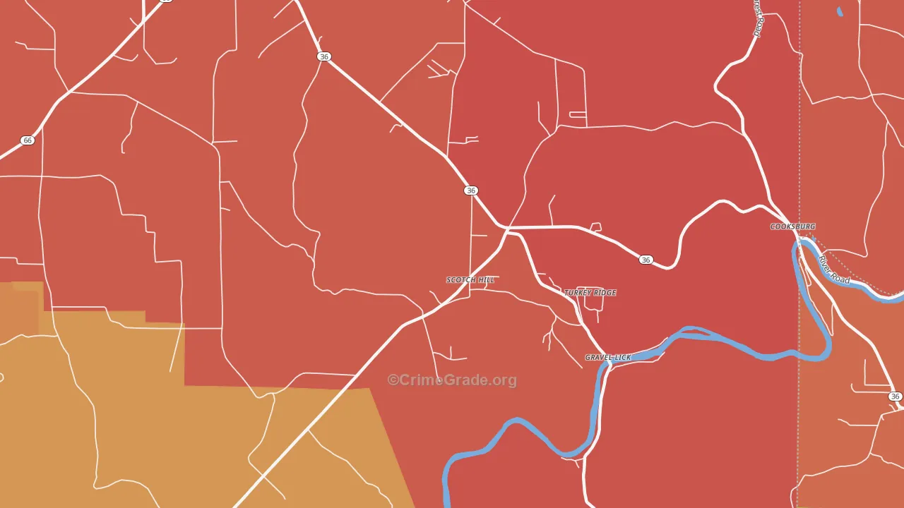 Scotch Hill, PA Map of Arson Rates