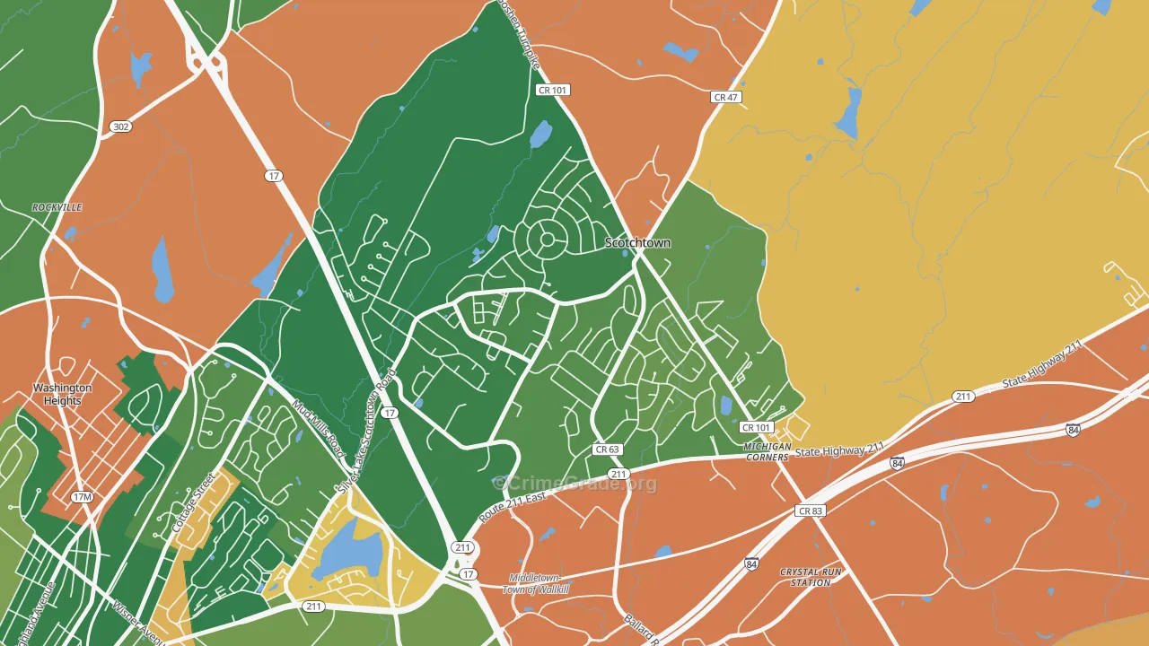 Scotchtown, NY Map of Arson Rates