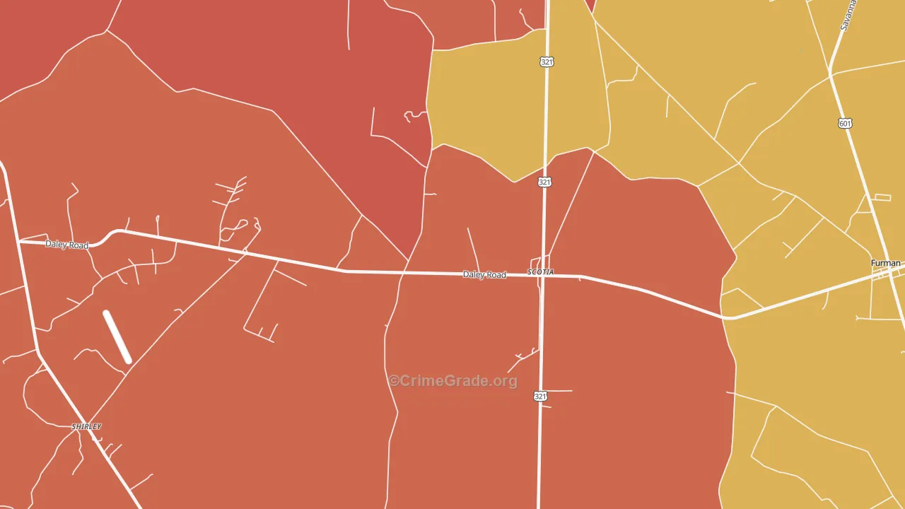 Scotia, SC Map of Arson Rates