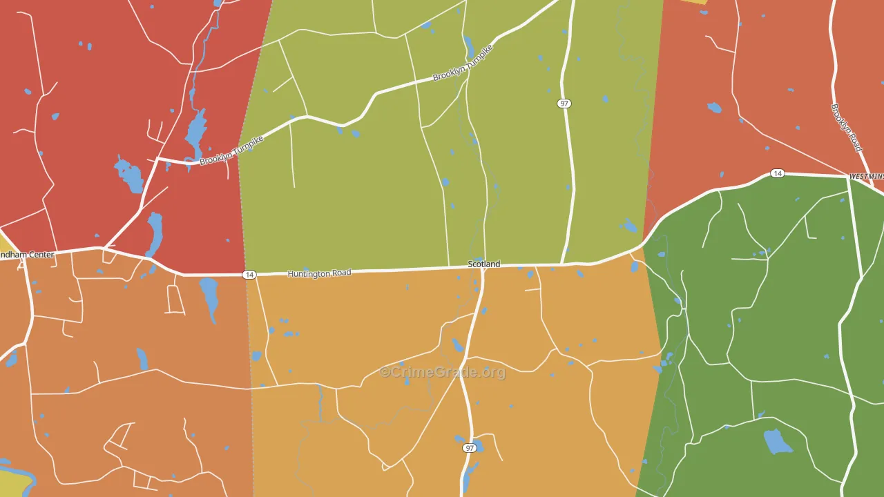 Scotland, CT Map of Arson Rates