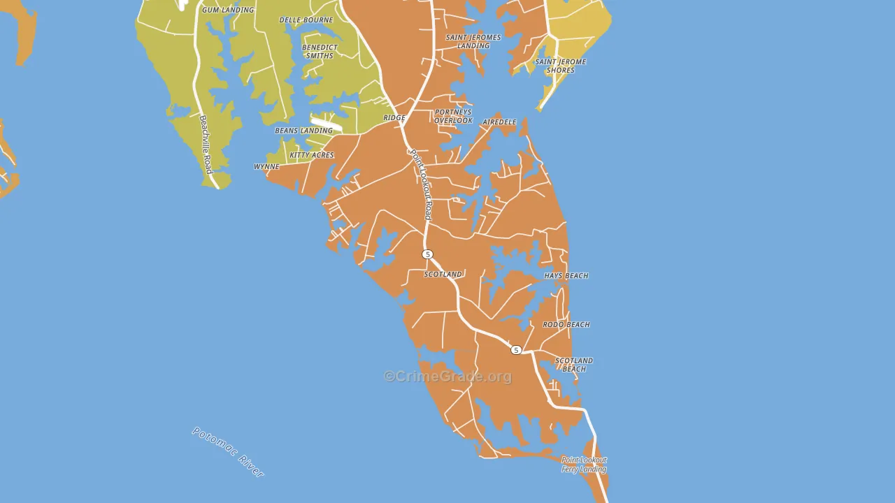 Scotland, MD Map of Arson Rates