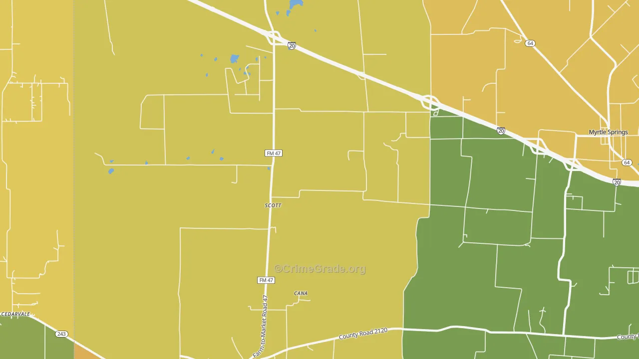 Scott, TX Map of Arson Rates