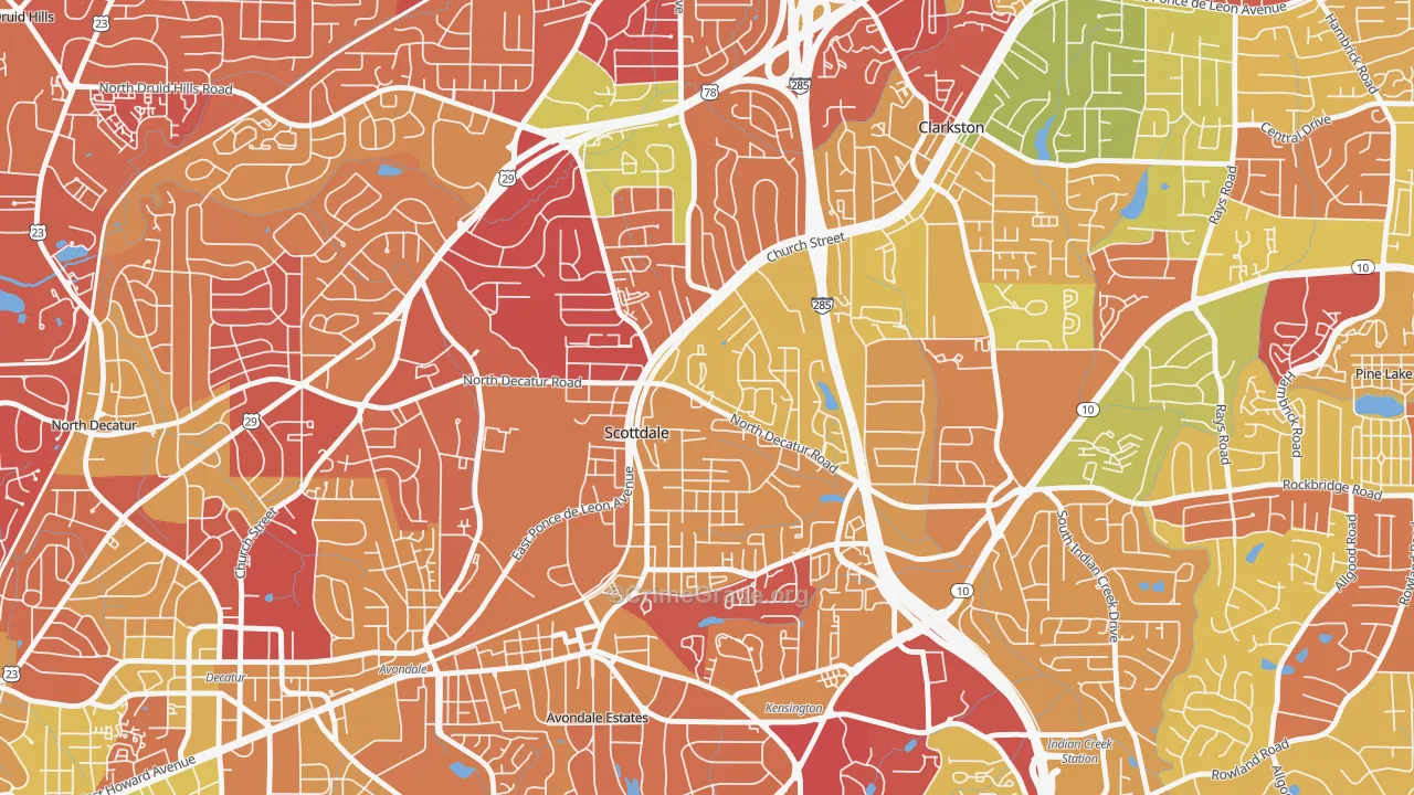 Scottdale, GA Map of Arson Rates